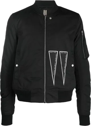 Patch-Detail Bomber Jacket