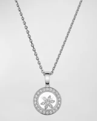 18K White Gold Happy Diamonds Snowflake Pendant Necklace