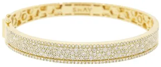 18kt yellow gold diamond Nameplate bangle bracelet