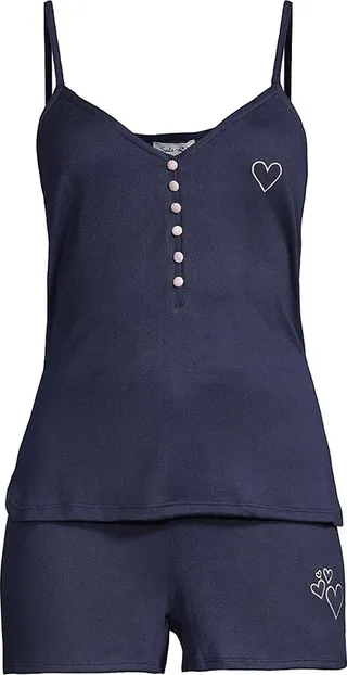 Buttoned Camisole Two-Piece Pajama Set