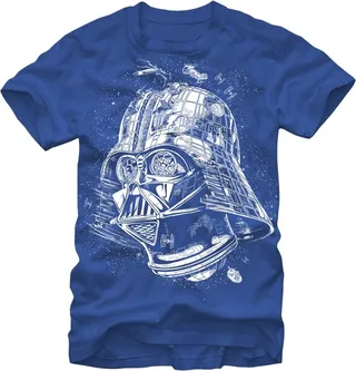 Men's Star Wars Vader Death Star T-Shirt - Royal - X Large