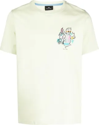 rabbit-print organic cotton T-shirt