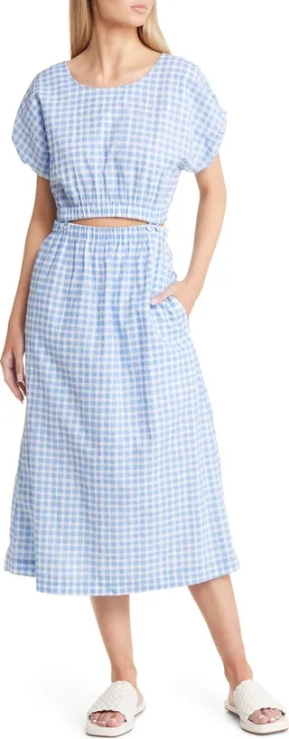 Modular Pull-On Cotton Gingham Two-Piece Dress Set