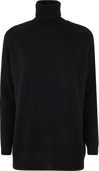 Oversized Turtle Neck Side Splits Detail
