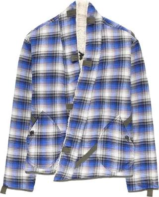 Check-Pattern Cotton Bomber Jacket