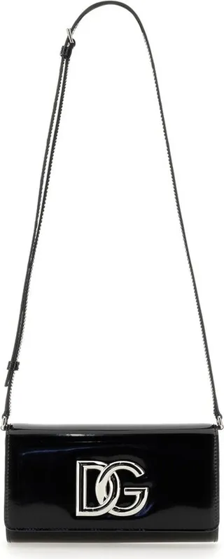 Dolce & Gabbana 3.5 Logo Plaque Foldover Shoulder Bag