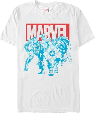 Men's Marvel Avengers Stance T-Shirt - White - Large