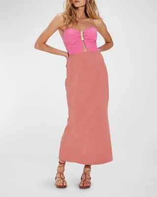 Lizzy Strapless Cutout Maxi Dress