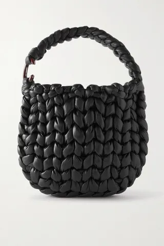 Chloé - Wooden C Woven Leather Shoulder Bag - Black
