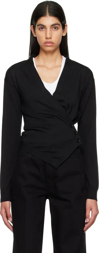 LEMAIRE Black Wrap Cardigan