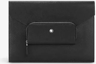 Black Sartorial Grained-leather Pouch