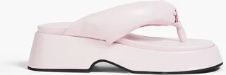 Padded faux leather platform sandals