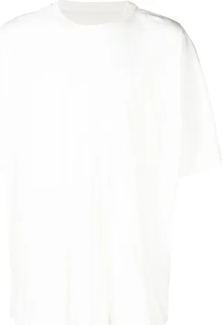White Cotton Crew Neck T-Shirt