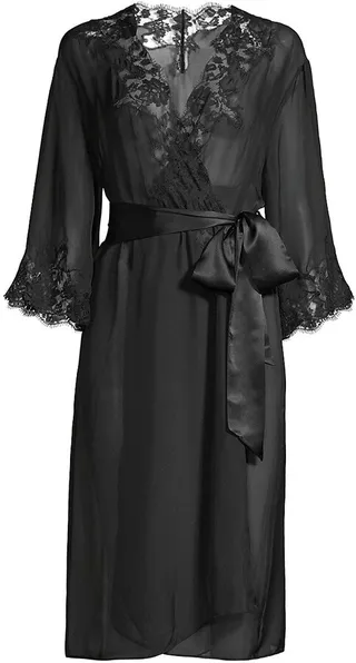 Orchid Silk & Lace Robe