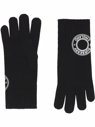 Logo-Patch Knitted Gloves