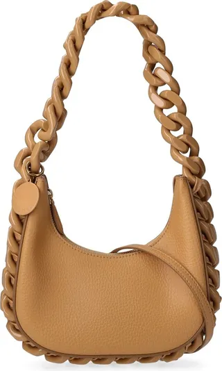Embossed grainy mat shoulder bag