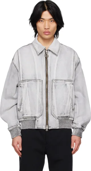 Solid Homme Gray Faded Denim Jacket