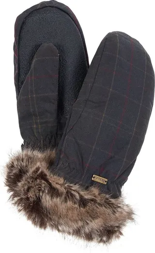 Barbour Waxed Embellished Trim Mittens