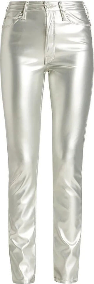 The Dazzler Faux-Leather Metallic Skinny Pant