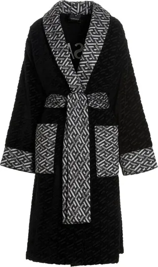Versace Logo Monogram Belted Bath Robe