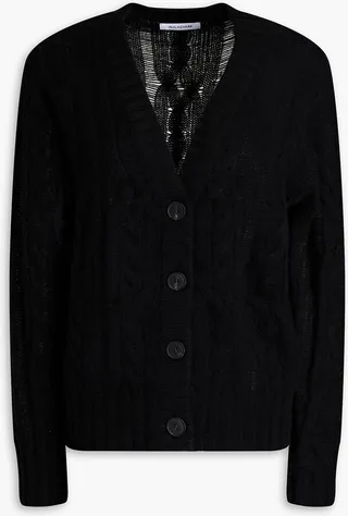 Cable-knit cashmere cardigan