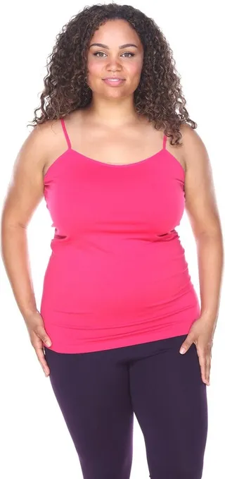 Women's Plus Size Tank Top Pink One Size Fits Most Plus - White Mark
