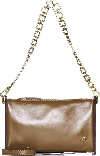 Manu Atelier Logo Plaque Chain Link Mini Shoulder Bag