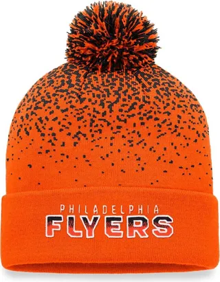 Men's Fanatics Branded Orange Philadelphia Flyers Iconic Gradient Cuffed Knit Hat with Pom