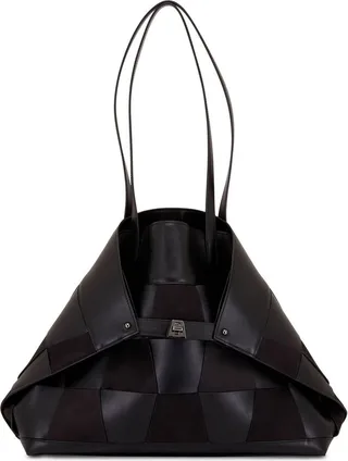 Checkerboard Leather Shoulder Bag