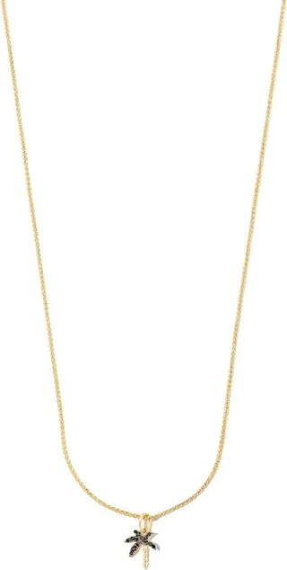 18kt Yellow Gold Diamond Palm Tree Necklace