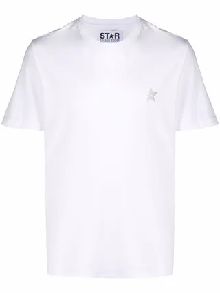 glitter logo-print short-sleeve T-shirt