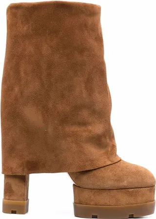 Folded-Cuff Platform Boots