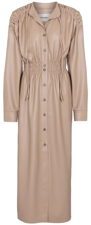 Jayce ruched faux leather midi dress