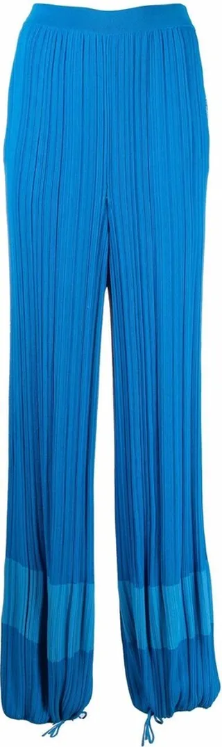 Colour-Block Ribbed-Knit Straight-Leg Track Pants