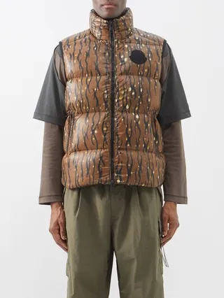 Sumida Camouflage-print Quilted Nylon-laqué Gilet