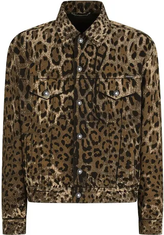 Leopard Print Denim Jacket