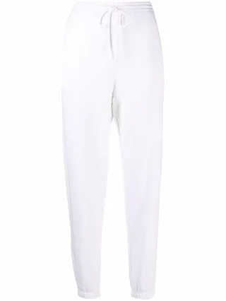 White Tapered Joggers