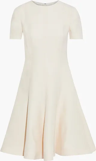 Flared wool and silk-blend crepe dress