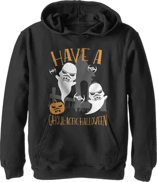 Boy's Star Wars Ghoulactic Halloween Stormtrooper Pull Over Hoodie - Black - Medium