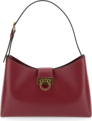 Salvatore Ferragamo Trifolio Logo Engraved Shoulder Bag