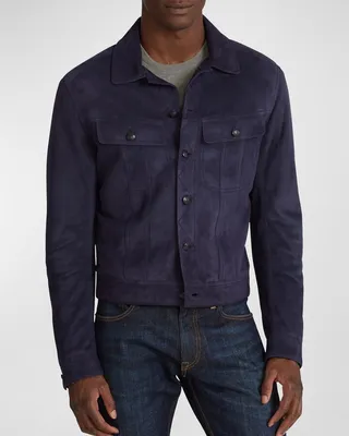 Men's Clifton Suede Leather Trucker Jacket