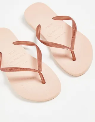 Havaianas slim flip-flops in ballet rose