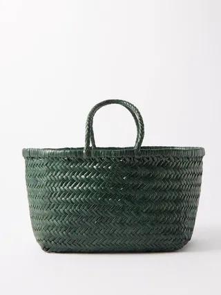 Triple Jump Small Woven-leather Basket Bag