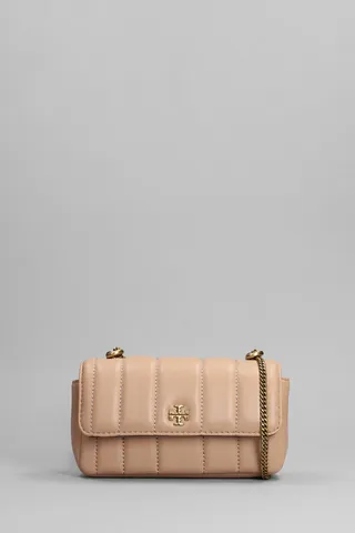 Shoulder Bag In Beige Leather