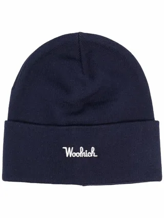 Embroidered-Logo Ribbed-Knit Beanie