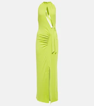 Merle cutout halterneck dress