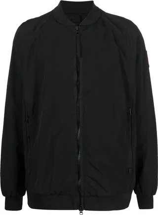 Logo-Patch Zip-Up Bomber Jacket