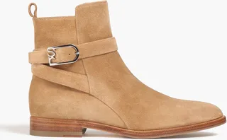 Grace buckled suede ankle boots