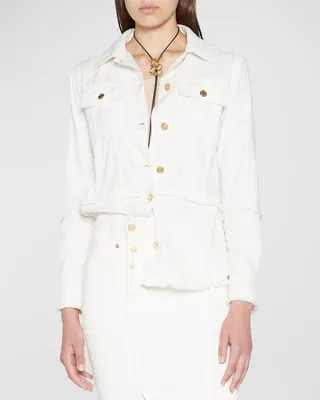Raw-Edge Lightweight Denim Shirt