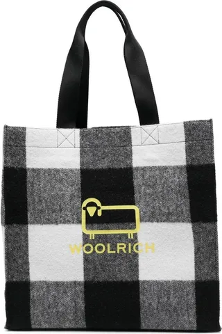 Logo-Print Check Tote Bag